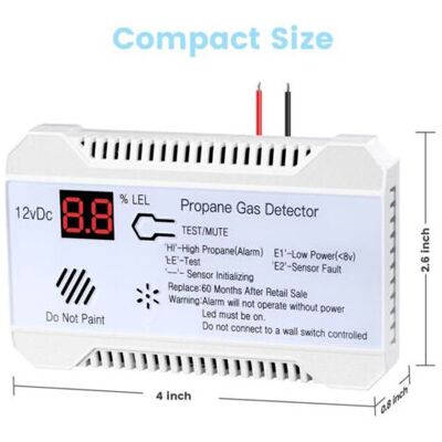 SCORPIO Rilevatore Di Gas Propano 12v Per Camper - Allarme 85db - Display Digitale - Compatto E Leggero (certificato Ce) SCORPIO Rilevatore Di Gas Propano 12v Per Camper - Allarme 85db - Display Digitale - Compatto E Leggero (certificato Ce)