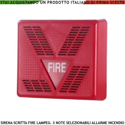 SECURVERA Sirena O Campana Rossa Segnalazione Allarme Incendio Alimentazione 24 Vcc Scritta Fire Lampeggiante SECURVERA Sirena O Campana Rossa Segnalazione Allarme Incendio Alimentazione 24 Vcc Scritta Fire Lampeggiante