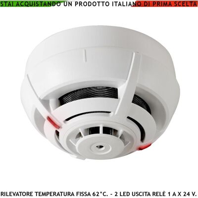 SECURVERA Sensore Temperatura Soglia Fissa 62° C Impianto Allarme Antincendio Rilevatore Termovelocimetrico Uscita Relè E Stato 14 Ma SECURVERA Sensore Temperatura Soglia Fissa 62° C Impianto Allarme Antincendio Rilevatore Termovelocimetrico Uscita Relè E Stato 14 Ma
