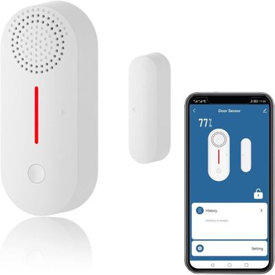 XISRENS Sensore Porta Intelligente, Allarme Wireless Per Porte E Finestre, Sensore Di Contatto Wifi, Notifiche Tramite App XISRENS Sensore Porta Intelligente, Allarme Wireless Per Porte E Finestre, Sensore Di Contatto Wifi, Notifiche Tramite App