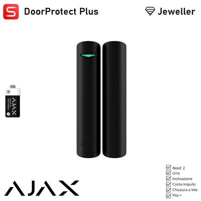 AJAX 133199 - Superior - Superior Doorprotect Plus Jeweller (8eu) - Rilevatore Di Apertura, Urti E Inclinazione Wireless (edizione Superior) - Colore Black - Sicurezza Professionale AJAX 133199 - Superior - Superior Doorprotect Plus Jeweller (8eu) - Rilevatore Di Apertura, Urti E Inclinazione Wireless (edizione Superior) - Colore Black - Sicurezza Professionale