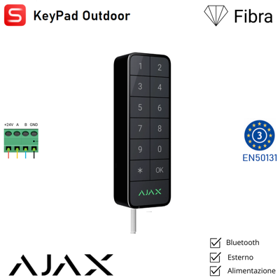 AJAX 117761 - Superior - Superior Keypad Outdoor Fibra - Tastiera Esterna Cablata - Colore Graphite - Sicurezza Professionale AJAX 117761 - Superior - Superior Keypad Outdoor Fibra - Tastiera Esterna Cablata - Colore Graphite - Sicurezza Professionale
