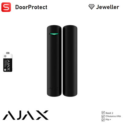 AJAX 133195 - Superior - Superior Doorprotect Jeweller (8eu) - Rilevatore Di Apertura Wireless (edizione Superior) - Colore Black - Sicurezza Professionale AJAX 133195 - Superior - Superior Doorprotect Jeweller (8eu) - Rilevatore Di Apertura Wireless (edizione Superior) - Colore Black - Sicurezza Professionale