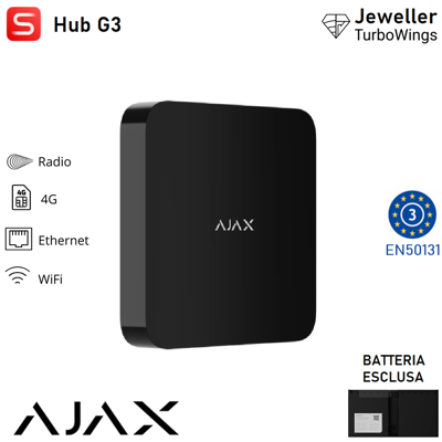 AJAX 148937 - Superior - Superior Hub G3 Jeweller - Colore Black - Sicurezza Professionale AJAX 148937 - Superior - Superior Hub G3 Jeweller - Colore Black - Sicurezza Professionale
