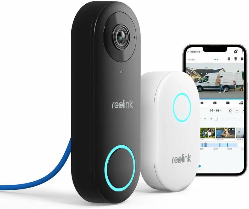 REOLINK - Video Doorbell PoE con suoneria, telecamera da 5MP, diagonale a 180°, audio bidirezionale, rilevamento persone, impermeabile, avvisi