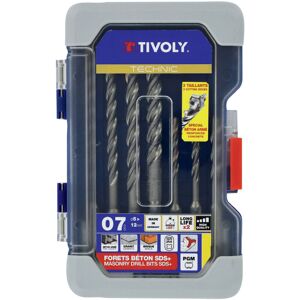 Tivoly - Set di 7 punte per calcestruzzo SDS+ 5-12mm - Forare cemento armato Tivoly - Set di 7 punte per calcestruzzo SDS+ 5-12mm - Forare cemento armato