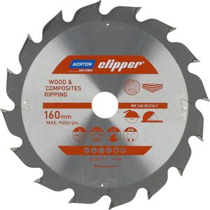 Norton 160 mm x 20 mm x 16z Lama circolare - Legno e compositi Norton 160 mm x 20 mm x 16z Lama circolare - Legno e compositi