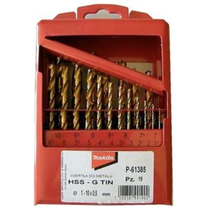 Set di Trapani Makita - Rivestimento titanio 19 pezzi 1-10mm Set di Trapani Makita - Rivestimento titanio 19 pezzi 1-10mm