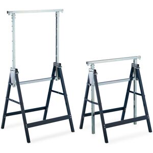 RELAXDAYS Set Da 2 Cavalletti Da Lavoro, 7 Altezze, Carico Max. 200 Kg, Pieghevoli, Da Officina, Acciaio, Blu Argentato - RELAXDAYS Set Da 2 Cavalletti Da Lavoro, 7 Altezze, Carico Max. 200 Kg, Pieghevoli, Da Officina, Acciaio, Blu Argentato -