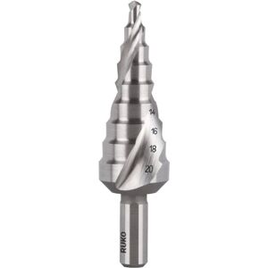 RUKO 101051 Punta A Gradini 4 - 20 Mm Hss Lunghezza Totale 75 Mm Alberino A 3 Facce 1 Pz. - RUKO 101051 Punta A Gradini 4 - 20 Mm Hss Lunghezza Totale 75 Mm Alberino A 3 Facce 1 Pz. -