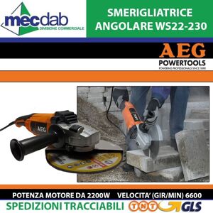AEG - Flex Smerigliatrice Angolare Ws22-230dms 2200w Ø230mm Sistema Avs AEG - Flex Smerigliatrice Angolare Ws22-230dms 2200w Ø230mm Sistema Avs