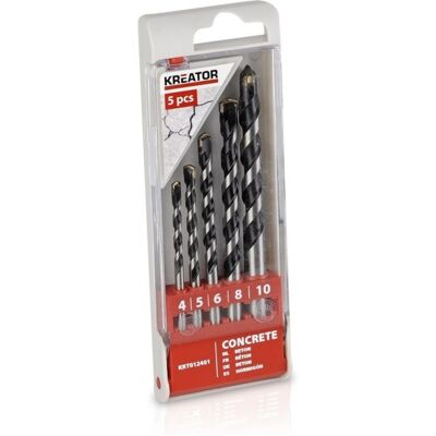 Kreator, Set di punte per calcestruzzo, 4-10mm - Trapani a martello Kreator, Set di punte per calcestruzzo, 4-10mm - Trapani a martello