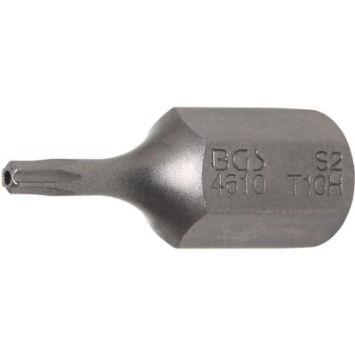 BGS TECHNIC Inserto Lunghezza 30 Mm Attacco Esagono Esterno 10 Mm (3/8') Profilo A T (per Torx) Con Alesatura T10 BGS TECHNIC Inserto Lunghezza 30 Mm Attacco Esagono Esterno 10 Mm (3/8') Profilo A T (per Torx) Con Alesatura T10