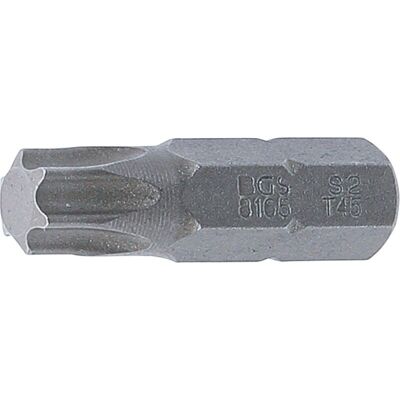 BGS TECHNIC Inserto Lunghezza 30 Mm Attacco Esagono Esterno 8 Mm (5/16') Profilo A T (per Torx) T45 BGS TECHNIC Inserto Lunghezza 30 Mm Attacco Esagono Esterno 8 Mm (5/16') Profilo A T (per Torx) T45