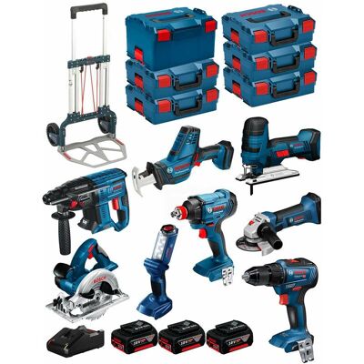 Bosch Kit 18v Bk801 (gst18v-lis+gks18v-li+gbh18v-21+gws18-125v-li+gsr18v-55+gsa18v-lic+gdx18v-180+gli18v-300+3x4,0ah+gal18v-40) - Bosch Kit 18v Bk801 (gst18v-lis+gks18v-li+gbh18v-21+gws18-125v-li+gsr18v-55+gsa18v-lic+gdx18v-180+gli18v-300+3x4,0ah+gal18v-40) -