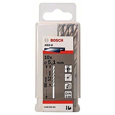Bosch 2608585491 Trapano elicoidale di alta precisione HSS - 5,1mm - 86mm Bosch 2608585491 Trapano elicoidale di alta precisione HSS - 5,1mm - 86mm