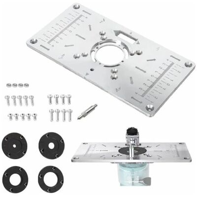 EXSENSA Piano Di Fresatura Router Piastra Per Fresatrice Verticale Con 4 Anelli E Viti EXSENSA Piano Di Fresatura Router Piastra Per Fresatrice Verticale Con 4 Anelli E Viti