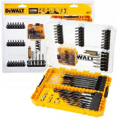 Set di 57 pezzi per legno DeWalt - Scatola collegabile Set di 57 pezzi per legno DeWalt - Scatola collegabile