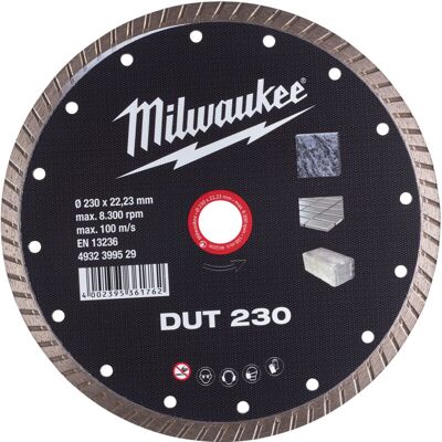 Disco diamante Milwaukee 230mm turbo - Taglio universale Disco diamante Milwaukee 230mm turbo - Taglio universale