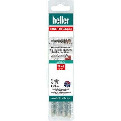Heller Tools Bionic Pro SDS-Plus Punte 10mm - Cemento, Muratura, Pietra Heller Tools Bionic Pro SDS-Plus Punte 10mm - Cemento, Muratura, Pietra