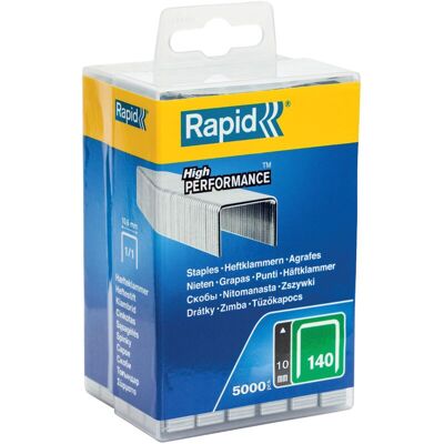 Rapid Confezione Da 5000 Graffette Per Plastica Sottile, Cartone E Tappeti In Acciaio Zincato, Struttura A Filo Piatto 5000 Pezzi,140/10 Mm, Scatola Appendibile - Rapid Confezione Da 5000 Graffette Per Plastica Sottile, Cartone E Tappeti In Acciaio Zincato, Struttura A Filo Piatto 5000 Pezzi,140/10 Mm, Scatola Appendibile -