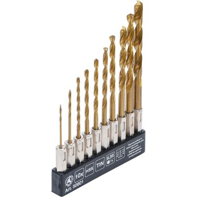 BGS TECHNIC Serie Di Punte Hss Nitruro Di Titanio 1,5 - 6 Mm 10 Pz. BGS TECHNIC Serie Di Punte Hss Nitruro Di Titanio 1,5 - 6 Mm 10 Pz.