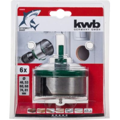 kwb Einhell 49498800 Set Fresa A Tazza 6 Pezzi Legno Pvc Ø46/53/60/68/74/81mm - kwb Einhell 49498800 Set Fresa A Tazza 6 Pezzi Legno Pvc Ø46/53/60/68/74/81mm -