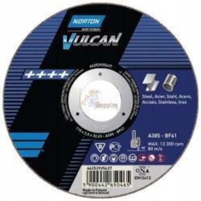 Norton - A30S-125X6.4 - Acciaio/Inox - Disco da grinta Norton - A30S-125X6.4 - Acciaio/Inox - Disco da grinta