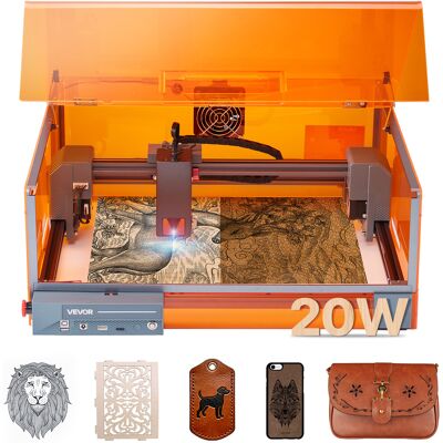 VEVOR Macchina Per Incisione Taglierina Incisore Laser 20 W, Macchina Per Incisione Con Custodia 7000 Mm/min, Incisore Con Area Di Lavoro 300 X 300 Mm, Per Legno, Pelle, Vetro, Classe 1 VEVOR Macchina Per Incisione Taglierina Incisore Laser 20 W, Macchina Per Incisione Con Custodia 7000 Mm/min, Incisore Con Area Di Lavoro 300 X 300 Mm, Per Legno, Pelle, Vetro, Classe 1