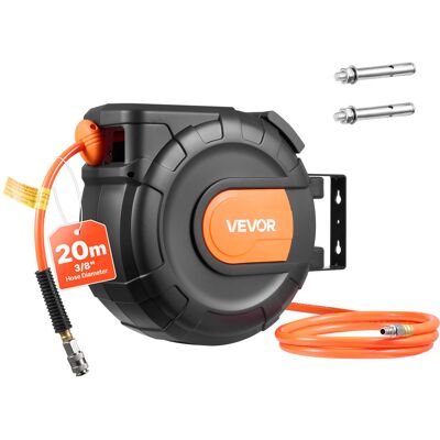 VEVOR Avvolgitubo Per Aria Compressa Retrattile, Tubo Flessibile In Pvc Da 20 M X 9,5 Mm, Massimo 300 Psi, Con Riavvolgimento Automatico E Cavo Da 2 M, Montaggio A Parete Girevole Per Garage VEVOR Avvolgitubo Per Aria Compressa Retrattile, Tubo Flessibile In Pvc Da 20 M X 9,5 Mm, Massimo 300 Psi, Con Riavvolgimento Automatico E Cavo Da 2 M, Montaggio A Parete Girevole Per Garage