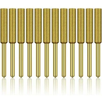 LIIYIELA Set Di 12 Affilatrici Per Motoseghe Diamantate, Mole Abrasive Rivestite In Titanio Ad Alta Durezza, Pietre Per Affilatura, 3/16 Pollici 4,8 Mm H122 Derrui LIIYIELA Set Di 12 Affilatrici Per Motoseghe Diamantate, Mole Abrasive Rivestite In Titanio Ad Alta Durezza, Pietre Per Affilatura, 3/16 Pollici 4,8 Mm H122 Derrui
