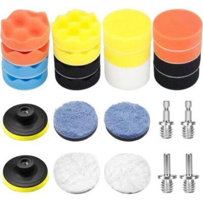 XISRENS Set Per La Lucidatura Della Carrozzeria Da 26 Pezzi, Spugne Abrasive Da 80 Mm, Accessori Per Lucidatrice, Tamponi Manuali Per Lucidatura, Levigatura E Ceratura. XISRENS Set Per La Lucidatura Della Carrozzeria Da 26 Pezzi, Spugne Abrasive Da 80 Mm, Accessori Per Lucidatrice, Tamponi Manuali Per Lucidatura, Levigatura E Ceratura.