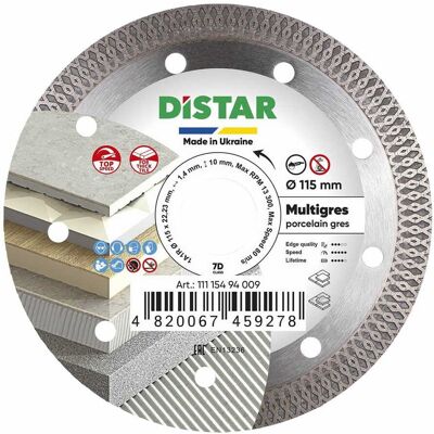 Disco diamantato Distar - 1A1R D7 MULTIGRES - Disco da taglio diamantato Disco diamantato Distar - 1A1R D7 MULTIGRES - Disco da taglio diamantato