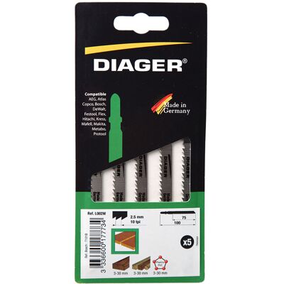 Diager - L002W5 - CV - 75 mm - Lama per seghetto Diager - L002W5 - CV - 75 mm - Lama per seghetto