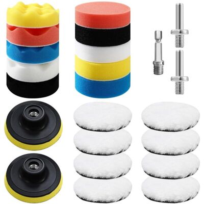 ENOWELIR Kit Di Lucidatura Per Auto Da 23 Pezzi Con Tamponi In Spugna Da 80 Mm Per Trapano M10 – Levigatura, Lucidatura E Ceratura ENOWELIR Kit Di Lucidatura Per Auto Da 23 Pezzi Con Tamponi In Spugna Da 80 Mm Per Trapano M10 – Levigatura, Lucidatura E Ceratura
