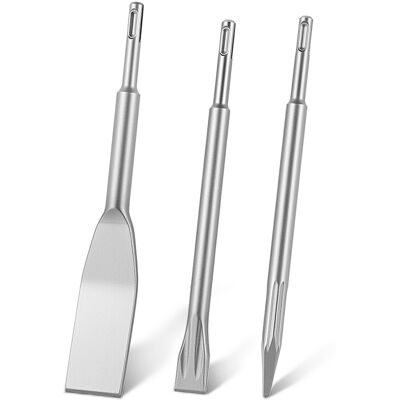 VEVOR Set Di Scalpelli 3 Pezzi Per Trapano A Percussione Sds Plus, Con Scalpelli A Punta Piatti E Angolati, In Lega Di Acciaio Trattato Termicamente, Con Bordo Affilato, Per Demolizioni Fai Da Te VEVOR Set Di Scalpelli 3 Pezzi Per Trapano A Percussione Sds Plus, Con Scalpelli A Punta Piatti E Angolati, In Lega Di Acciaio Trattato Termicamente, Con Bordo Affilato, Per Demolizioni Fai Da Te