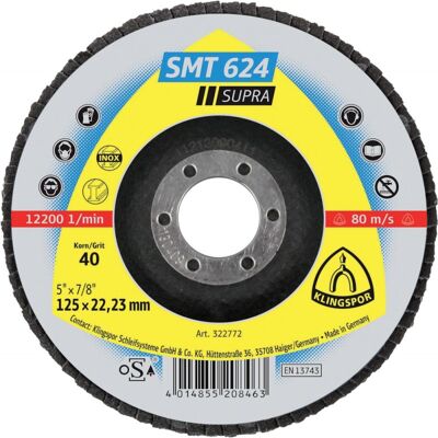 Disco segmentato Klingspor SMT 624 Supra - Acciaio e INOX Disco segmentato Klingspor SMT 624 Supra - Acciaio e INOX