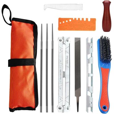 OEM Kit Per Affilare La Catena Della Motosega Da 11 Pezzi Con Lima Tonda Da 4/4,8/5,5 Mm, Lima Piatta, Guida Per La Lima E Borsa Porta Attrezzi -crezuo OEM Kit Per Affilare La Catena Della Motosega Da 11 Pezzi Con Lima Tonda Da 4/4,8/5,5 Mm, Lima Piatta, Guida Per La Lima E Borsa Porta Attrezzi -crezuo
