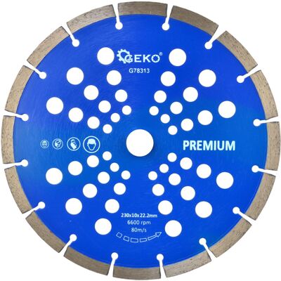 Disco da taglio diamantato GEKO - 230mm, segmento 10mm, foro 22mm - Disco da taglio Disco da taglio diamantato GEKO - 230mm, segmento 10mm, foro 22mm - Disco da taglio