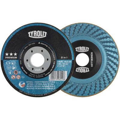 TYROLIT Disco Sgrossatore Rondeller® D178xsmm, Grana 60, Curva Inox / Acciaio, Punta 22,23mm (per 25) TYROLIT Disco Sgrossatore Rondeller® D178xsmm, Grana 60, Curva Inox / Acciaio, Punta 22,23mm (per 25)