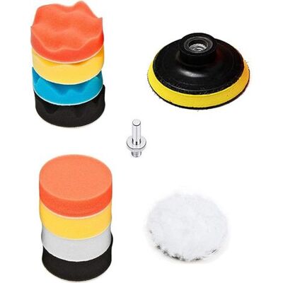 OEM Set Di 10 Spugne Per Lucidatura Auto, Kit Di Spugne Per Lucidatura, Adattatore Per Trapano E Tamponi In Lana Per Cera. OEM Set Di 10 Spugne Per Lucidatura Auto, Kit Di Spugne Per Lucidatura, Adattatore Per Trapano E Tamponi In Lana Per Cera.