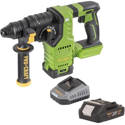 Procraft Martello Perforatore A Batteria Pha30bb 20 V 2,8 J Sds Plus Brushless + 1x Batteria 2,0 Ah + Caricabatteria Procraft Martello Perforatore A Batteria Pha30bb 20 V 2,8 J Sds Plus Brushless + 1x Batteria 2,0 Ah + Caricabatteria