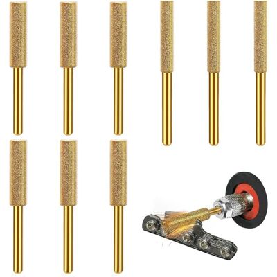 KEEMOTE Set Di 9 Affilacatene Diamantate Per Motosega, Con 3 Diverse Misure: 4 Mm, 4,8 Mm, 5,5 Mm, Lima In Pietra Per Motosega, Dima Per Affilare La Catena, Per Affilare E Rettificare KEEMOTE Set Di 9 Affilacatene Diamantate Per Motosega, Con 3 Diverse Misure: 4 Mm, 4,8 Mm, 5,5 Mm, Lima In Pietra Per Motosega, Dima Per Affilare La Catena, Per Affilare E Rettificare