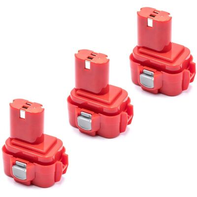 vhbw Pacco Batterie Makita - 3x 3000mAh NiMH - Rosso vhbw Pacco Batterie Makita - 3x 3000mAh NiMH - Rosso