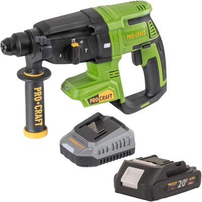 Procraft Martello Perforatore A Batteria Pha40bb 20 V 2,6 J Sds Plus Brushless + 1x Batteria 2,0 Ah + Caricabatterie Procraft Martello Perforatore A Batteria Pha40bb 20 V 2,6 J Sds Plus Brushless + 1x Batteria 2,0 Ah + Caricabatterie