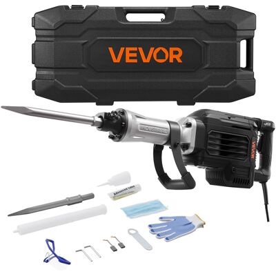 VEVOR Martello Demolitore, Potente Martello Pneumatico Elettrico Da 3000 W, Avvitatore A Percussione Per Calcestruzzo Da 1700 Bpm Con Scalpello A Punta, Custodia Per Il Trasporto, Guanti VEVOR Martello Demolitore, Potente Martello Pneumatico Elettrico Da 3000 W, Avvitatore A Percussione Per Calcestruzzo Da 1700 Bpm Con Scalpello A Punta, Custodia Per Il Trasporto, Guanti