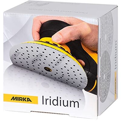 MIRKA Iridium Premium Carta Abrasiva Ø 150 Mm A Strappo 121 Fori, Grana 60, 50 Pz/per La Levigatura Di Vernice, Stucco, Fondo, Legno, Acciaio, Materiali Minerali, Plastica - MIRKA Iridium Premium Carta Abrasiva Ø 150 Mm A Strappo 121 Fori, Grana 60, 50 Pz/per La Levigatura Di Vernice, Stucco, Fondo, Legno, Acciaio, Materiali Minerali, Plastica -