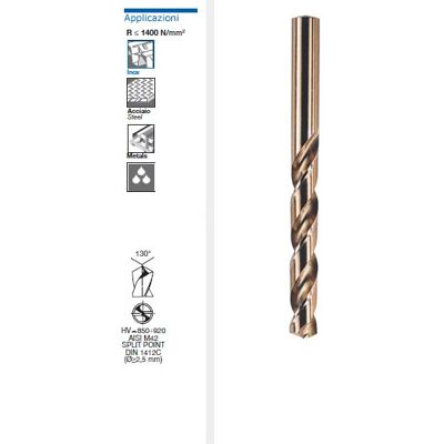 KRINO Punta Elica Hss-co 8% S.corta Rettificata Din 338 10,50 Mm KRINO Punta Elica Hss-co 8% S.corta Rettificata Din 338 10,50 Mm