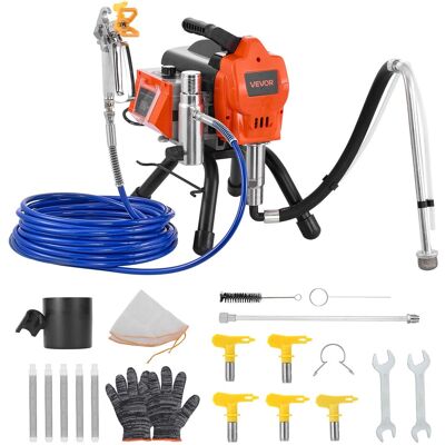 VEVOR Macchina Spruzzatore Di Vernice Airless 1500 W 3300 Psi, Sistema Spruzzatura Di Vernice Da 2,65 L/min Con Spazzola Pulizia, Tubo Flessibile, Asta Di Prolunga Ugelli, Spruzzatore Verniciatura VEVOR Macchina Spruzzatore Di Vernice Airless 1500 W 3300 Psi, Sistema Spruzzatura Di Vernice Da 2,65 L/min Con Spazzola Pulizia, Tubo Flessibile, Asta Di Prolunga Ugelli, Spruzzatore Verniciatura