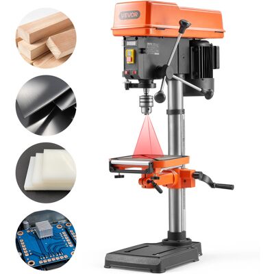 VEVOR Trapano A Colonna Da Banco 305 Mm, Potenza Nominale 550 W, Piano Di Lavoro Inclinabile, Con Laser E Luce Di Lavoro A Led, Velocita Variabile, Trapano A Colonna Per Lavorazione Del Legno VEVOR Trapano A Colonna Da Banco 305 Mm, Potenza Nominale 550 W, Piano Di Lavoro Inclinabile, Con Laser E Luce Di Lavoro A Led, Velocita Variabile, Trapano A Colonna Per Lavorazione Del Legno